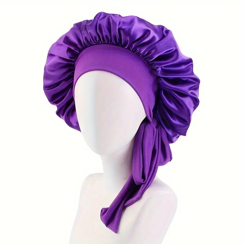Bowknot Lace Up Satin Bonnet