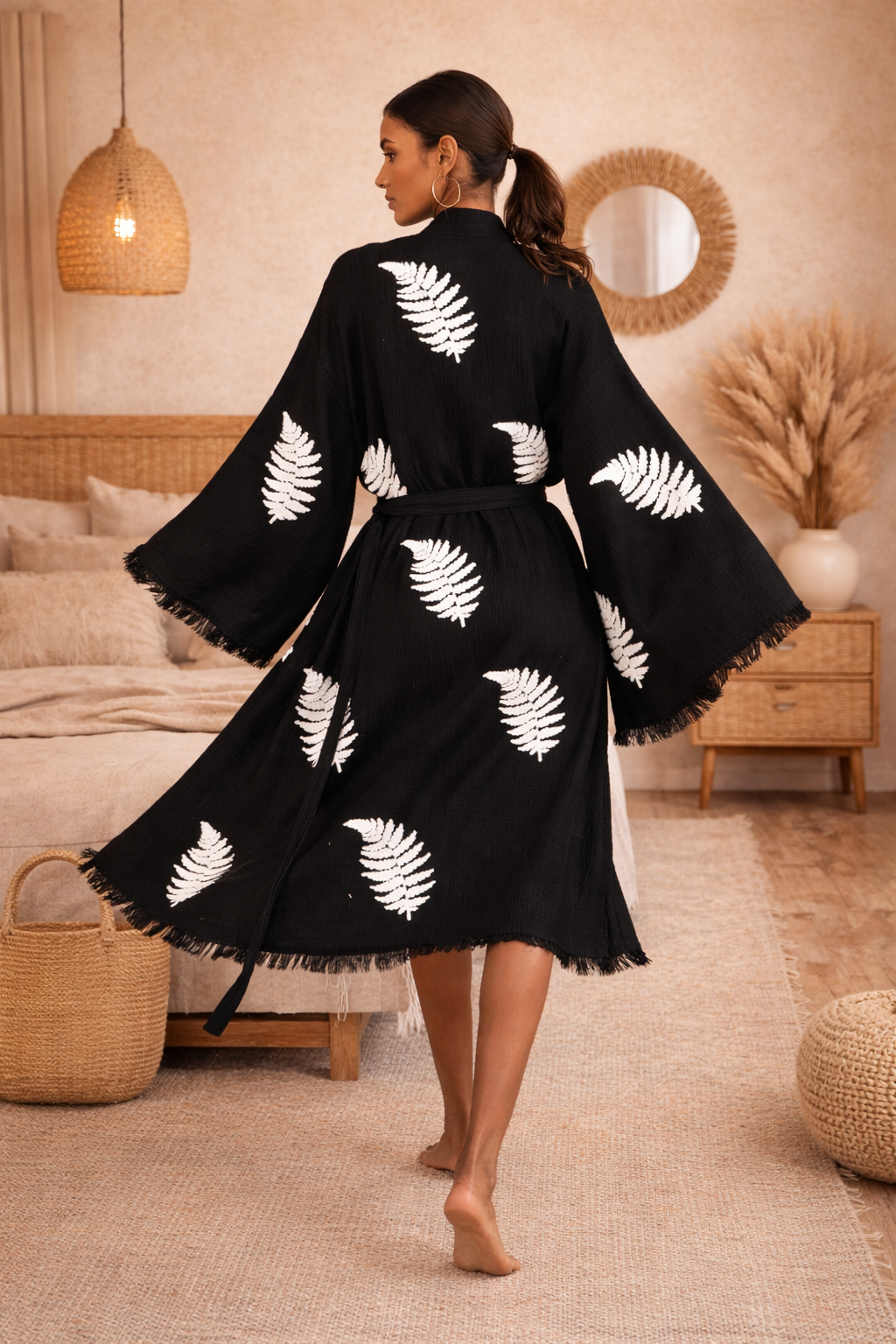 Boho Kimono, Cotton Kimono, Bohemian Kaftan, Cotton Robe
