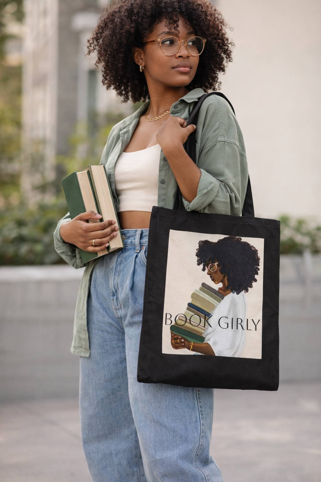 Book Girly Tote Bag