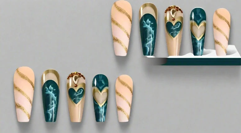 12pcs Long Coffin Press On Nails