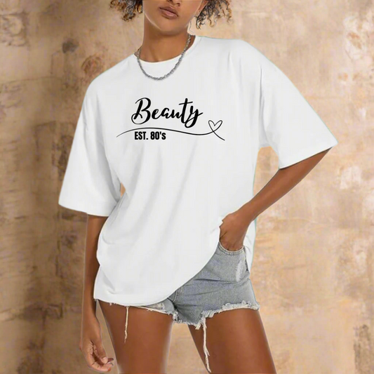 "Beauty EST 80's/90's " Casual graphic tee