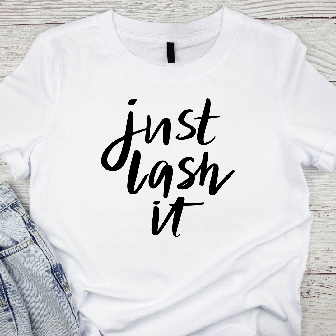 "Just Lash it" Casual Crew Neck Pullover Long Sleeve sweater & Tee