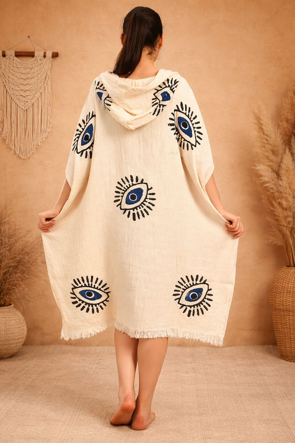 Evil Eye Poncho, Quick Dry Pool Poncho, Beach Poncho