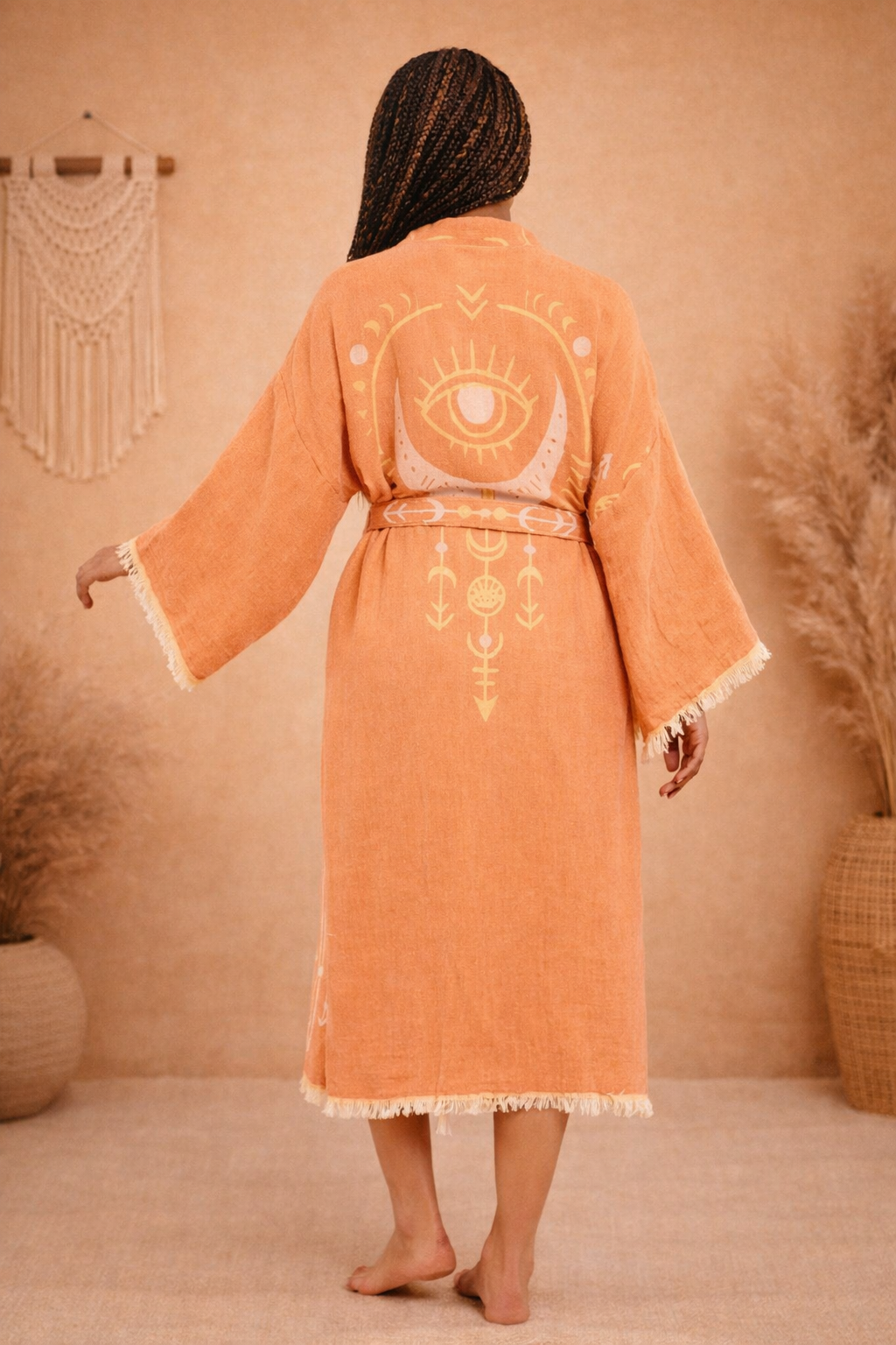 Evil Eye Kimono, Jacquard Kimono, Festival Kaftan Kimono
