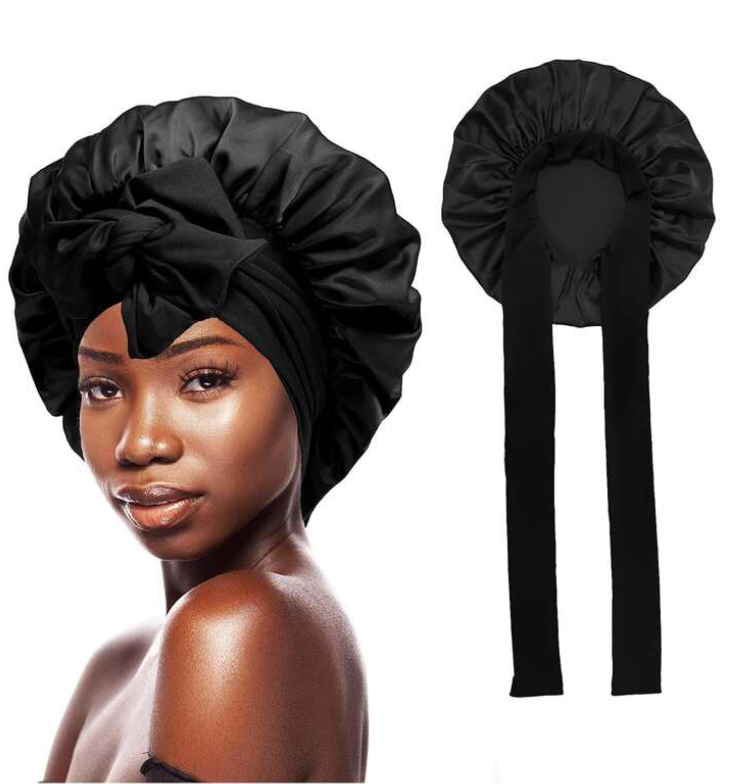 Bowknot Lace Up Satin Bonnet