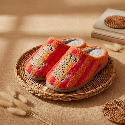 Tiger Design Slippers -Easy Slip-On